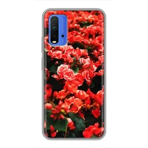 Чохли з квітами для Xiaomi Redmi 9T (VPrint) (Квіти червоні)
