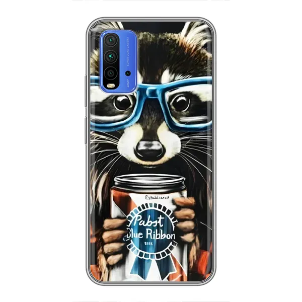 Чехол с принтом «Енот с банкой» для Xiaomi Redmi 9T