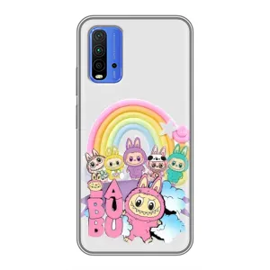 Чехол с Лабубу на Xiaomi Redmi 9T (Фон Лабубу)