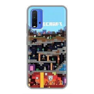 Чохол Майнкрафт на Xiaomi Redmi 9T (AlphaPrint) Minecraft (фон Minecraft)