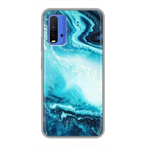 Мраморний чехол на Xiaomi Redmi 9T (VPrint) (Блакитний мрамор)