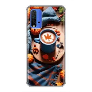 Чохол з унікальним дизайном 'Осінь з кавою' для Xiaomi Redmi 9T (Кава і гарбузики)