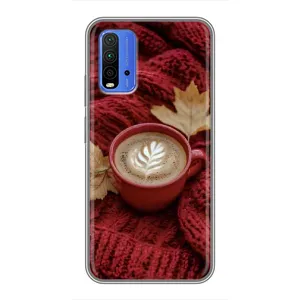 Чохол з унікальним дизайном 'Осінь з кавою' для Xiaomi Redmi 9T (Кава на ковдрі)