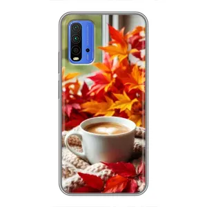 Чехол с уникальным дизайном «Осень с кофе» для Xiaomi Redmi 9T