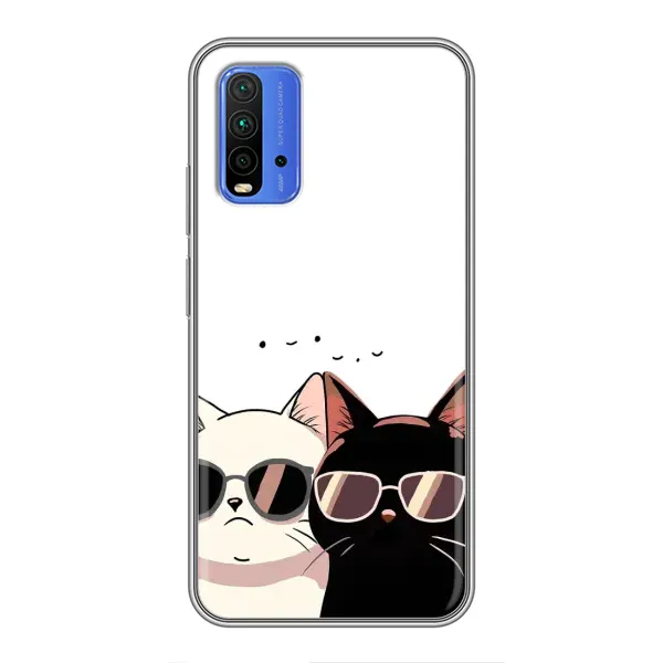 Чохол з принтом «Коти в окулярах» для Xiaomi Redmi 9T