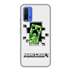 Чохол Майнкрафт на Xiaomi Redmi 9T (AlphaPrint) Minecraft (кріпер Майнкрафт)