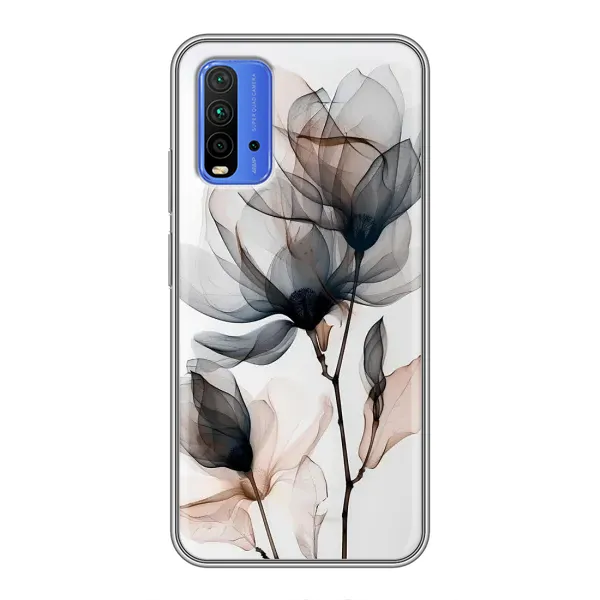 Чохол з принтом «Квіти на білому» для Xiaomi Redmi 9T Чохол з принтом «Квіти на білому» для Xiaomi Redmi 9T