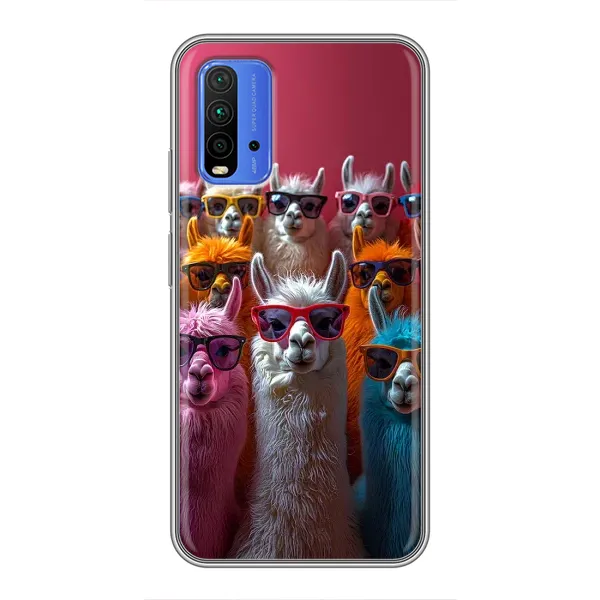 Чохол з принтом «Лами в окулярах» для Xiaomi Redmi 9T Чохол з принтом «Лами в окулярах» для Xiaomi Redmi 9T