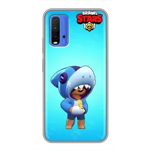 Чехол для Xiaomi Redmi 9T Бравл Старс (VPrint) (Леон акула)