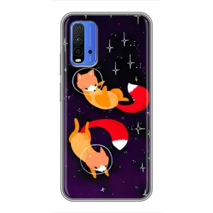 Чохли з картинкою Лисичка для Xiaomi Redmi 9T (VPrint) (Лисички космонавти)