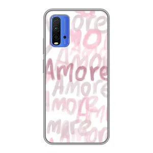 Чохол з розовим принтом для Xiaomi Redmi 9T (Аморе любов)