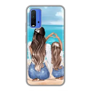 Чохол з друком для Xiaomi Redmi 9T - (Мама з дитинкою) (AlphaPrint) (Мама з донькою)
