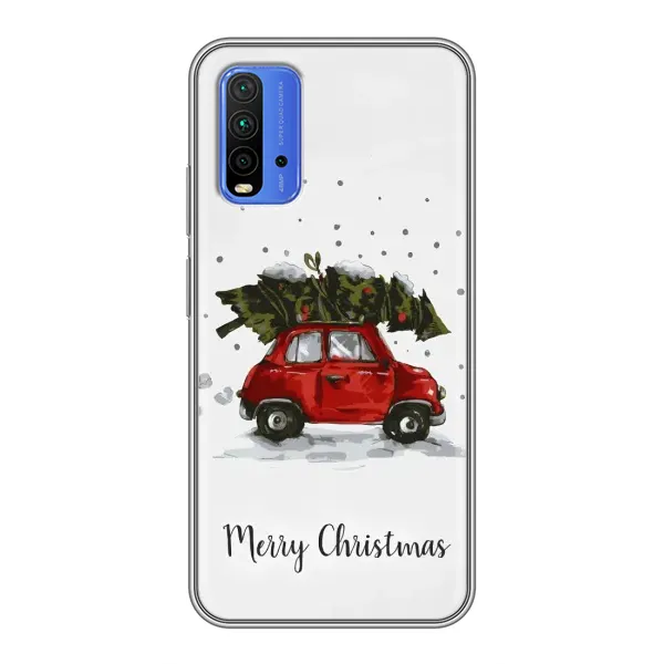 Чохол з принтом «Авто з ялинкою» для Xiaomi Redmi 9T