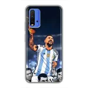 Чохли для Xiaomi Redmi 9T (Leo чемпіон) (AlphaPrint) (Мессі з кубком)