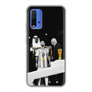 Чохли для Xiaomi Redmi 9T (Leo чемпіон) (AlphaPrint) (Мессі коронований)