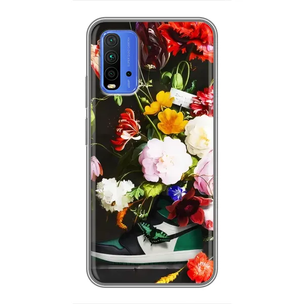 Чехол с принтом «Nike цветы» для Xiaomi Redmi 9T