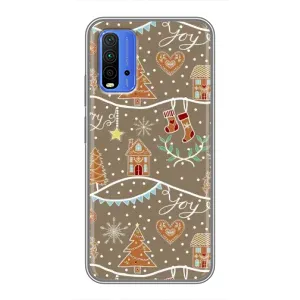 Новорічні, Святкові Чохли для Xiaomi Redmi 9T - 2024 год (Новорічні пряники)