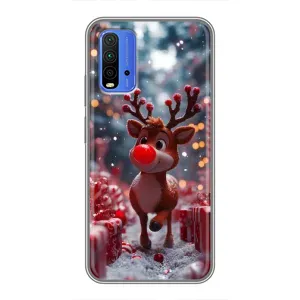 Яскравий чохол для Xiaomi Redmi 9T з Зимові Оленята (Олень серед подарунків)