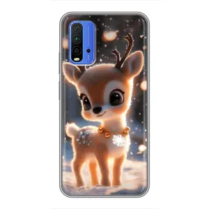Яскравий чохол для Xiaomi Redmi 9T з Зимові Оленята (Оленятко)
