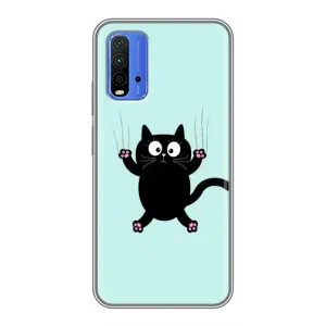 Чохол з принтом для Xiaomi Redmi 9T (AlphaPrint) Модні коти (Падаючий кіт)