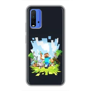 Чохол Майнкрафт на Xiaomi Redmi 9T (AlphaPrint) Minecraft (персонажі Minecraft)