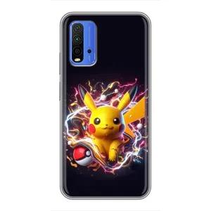 Чохол з Пікачу на Xiaomi Redmi 9T (Пікачу з м'ячем)