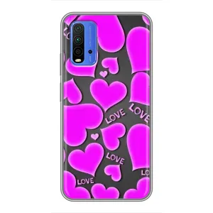 Чехлы для любимой на Сяомі Редмі 9Т (VPrint) (Pink hearts)