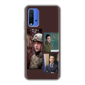 Чохол для Xiaomi Redmi 9T (AlphaPrint - с принтом Зеленського) (Президент)