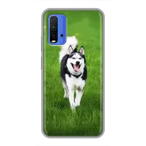 Чохол з Хаскі Xiaomi Redmi 9T - (AlphaPrint) (Радісний Хаскі)