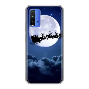 Новорічні Чохли для Сяомі Редмі 9Т (VPrint) (Санта - місяць)
