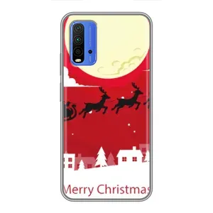 Різдвяні Чохли для Xiaomi Redmi 9T (VPrint) (Санта з оленями)