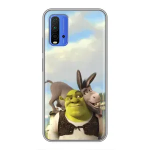 Чохол з мультфільмом Шрек на Xiaomi Redmi 9T (Шрек та Осел)