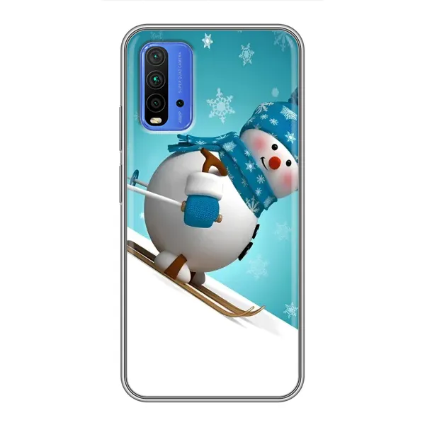 Чехол с принтом «Снеговик на лыжах» для Xiaomi Redmi 9T