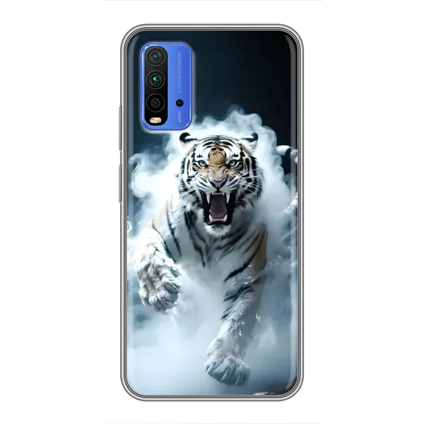 Чохол з принтом «Білий тигр у диму» для Xiaomi Redmi 9T