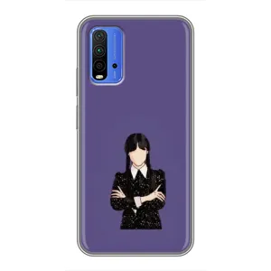 Чохли Венсдей на Xiaomi Redmi 9T Уенсдей (AlphaPrint) (Венздей у чорному)