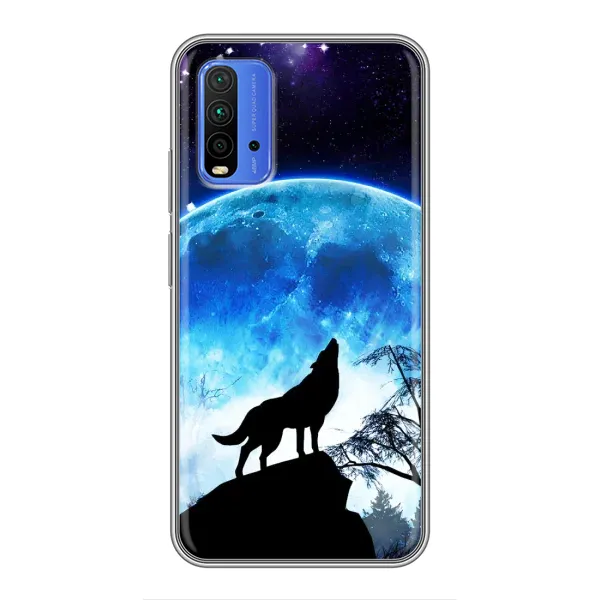 Чехол с принтом «Волк на луну» для Xiaomi Redmi 9T