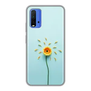 Чохли з квітами для Xiaomi Redmi 9T (VPrint) (Жовта квітка)