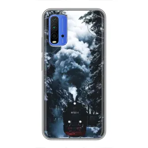 Новорічні, Святкові Чохли для Xiaomi Redmi 9T - 2024 год (Зимовий потяг)