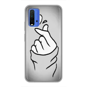 Чохол з принтом для Xiaomi Redmi 9T (AlphaPrint - Знак сердечка) (Значок Love)