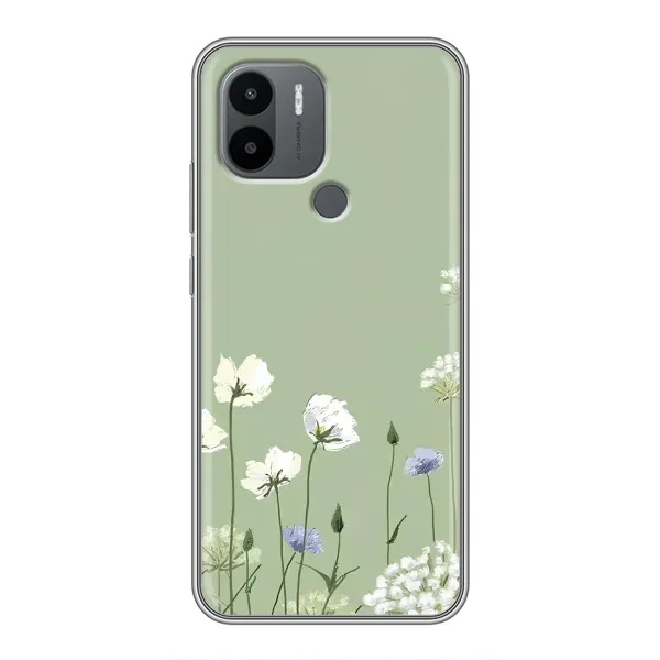 Чехол с принтом «Цветы на зеленом» для Xiaomi Redmi A1 Plus