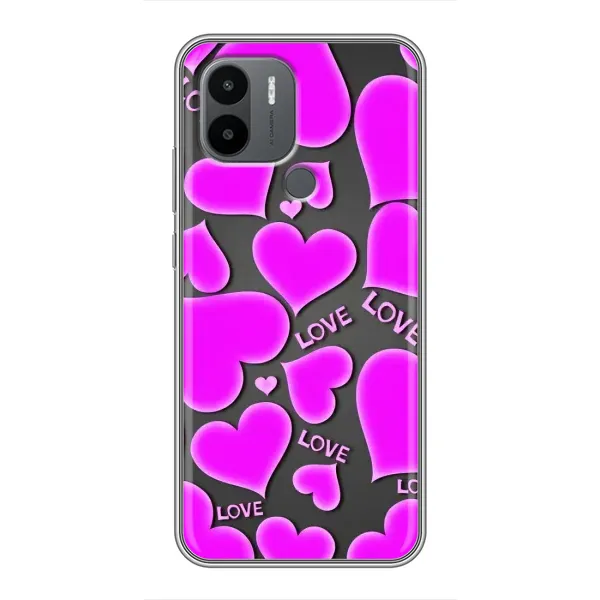 Чехол с принтом «Pink hearts» для Xiaomi Redmi A1 Plus