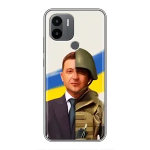 Чехол для Xiaomi Redmi A1 Plus (AlphaPrint - с принтом Зеленского) (Зеленский солдат)