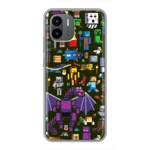 Чехол Майнкрафт на Xiaomi Redmi A1 (AlphaPrint) Minecraft (Коллаж Майнкрафт)
