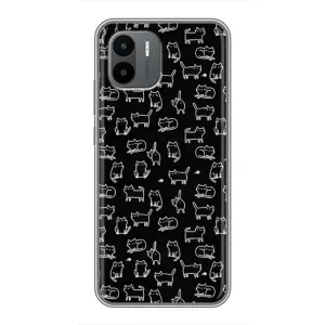 Чехол с принтом для Xiaomi Redmi A1 (AlphaPrint) Модные коты (Меленькие котики)
