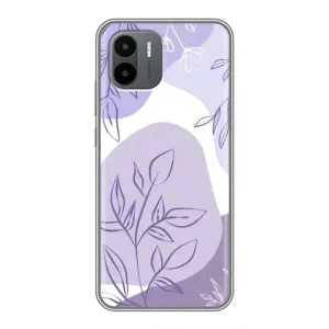 Силконовий чохол з принтом в квітах на Xiaomi Redmi A2 (Фіолетове листя абстракція)