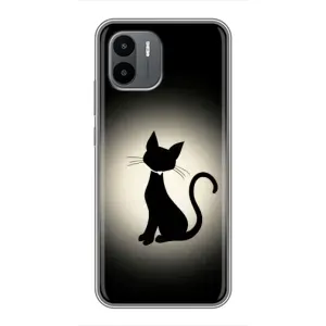 Чехол с принтом для Xiaomi Redmi A2 (AlphaPrint) Модные коты (Силуэт котика)