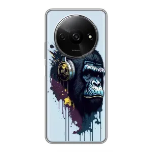 Чохол з Мавпами Xiaomi Redmi A3 - (AlphaPrint) (Горила в навушниках)