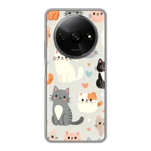Чехол с рисунком кот на Xiaomi Redmi A3 (Коллаж котов)