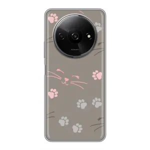 Чехол с рисунком кот на Xiaomi Redmi A3 (Лапы и усы)
