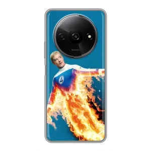 Чехол с принтом Фантастическая четверка для Xiaomi Redmi A3 (Человек-факел в огне)